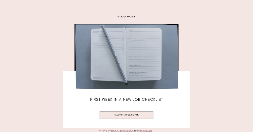 First week in a new job&nbsp;checklist